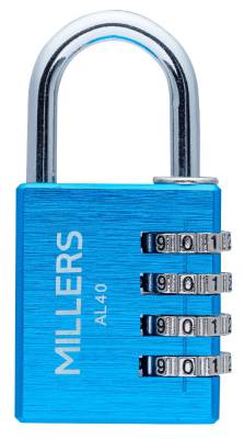 Produktbild KOMBINATIONSHÄNGLÅS ALU BLÅ 40