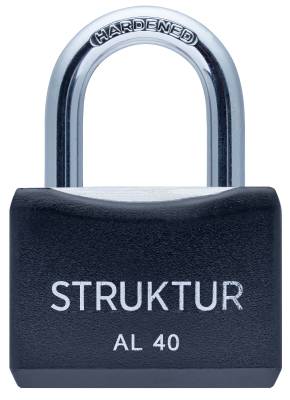 Produktbild HÄNGLÅS ALU SVART 40